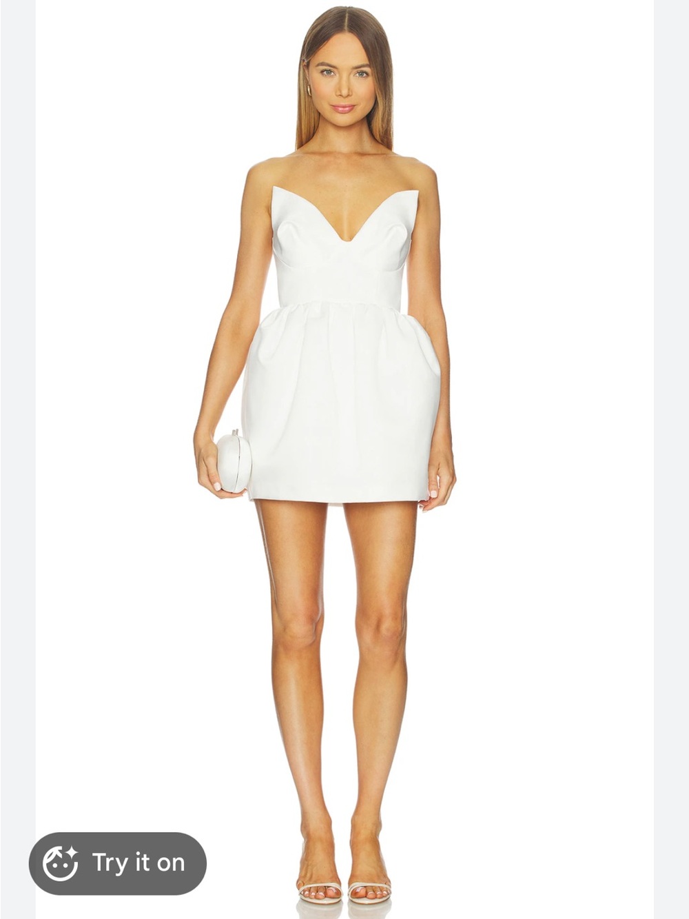 Revolve Lovers And Friends Minah Mini Dress White XS NWT Strapless Plunge Bridal